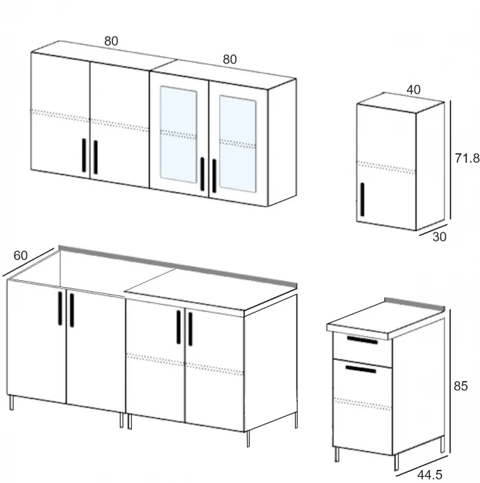ЛДСП Кухня Рио NEW 2,0м дуб крафт (кастилло темный)