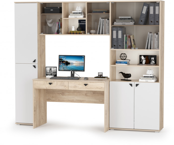 Бостон № 31, дуб эндгрейн элегантный/фасады МДФ милк рикамо софт