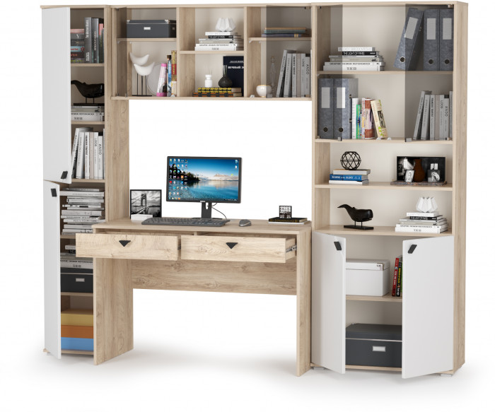 Бостон № 31, дуб эндгрейн элегантный/фасады МДФ милк рикамо софт