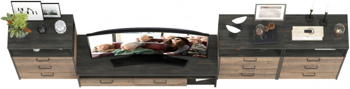 Трувор Гостиная 108, цвет дуб гранж песочный/интра, ШхГхВ 347,8х45,4х210 см., универсальная сборка