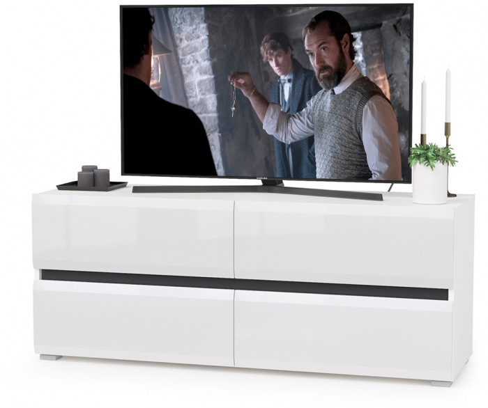 Сидней Комплектация № 008, корпус: белый/чёрный/фасады: МДФ белый глянец