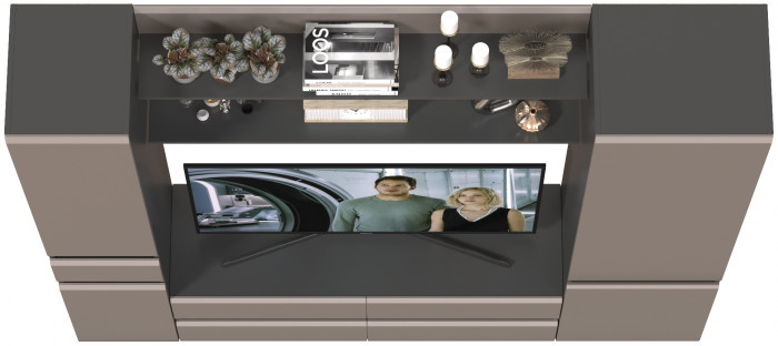 Сидней Комплектация № 071, корпус: антрацит/фасады: МДФ веллюто капучино