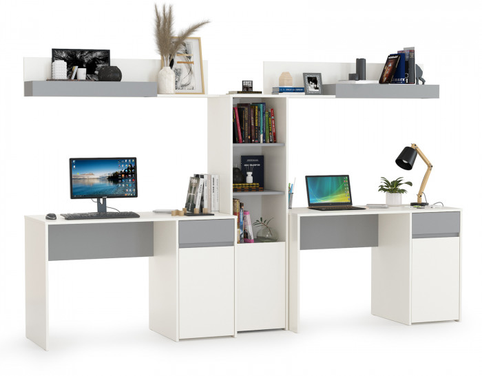 Торонто Компоновка № 16, белый шагрень/стальной серый