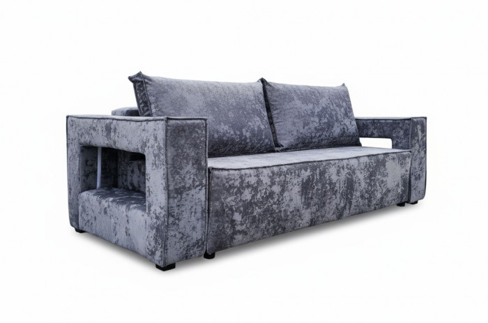 Диван-кровать Лофт Люкс Плюш с подсветкой, еврокнижка, 140х195, серый