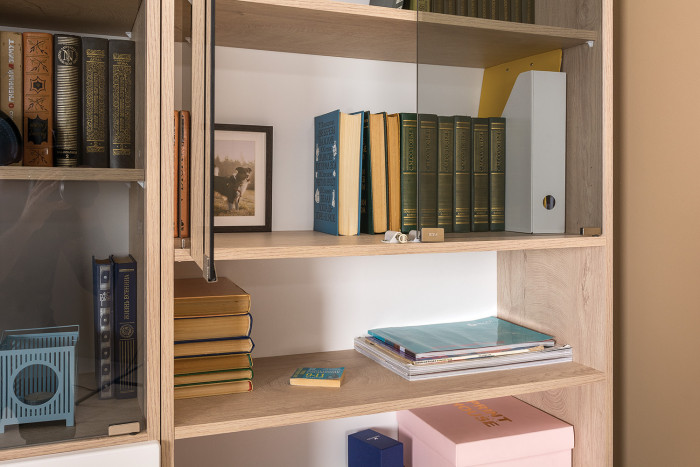 Бостон № 51, дуб эндгрейн элегантный/фасады МДФ милк рикамо софт