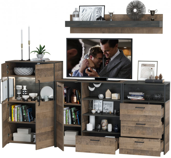 Трувор Гостиная 010, дуб гранж песочный/интра