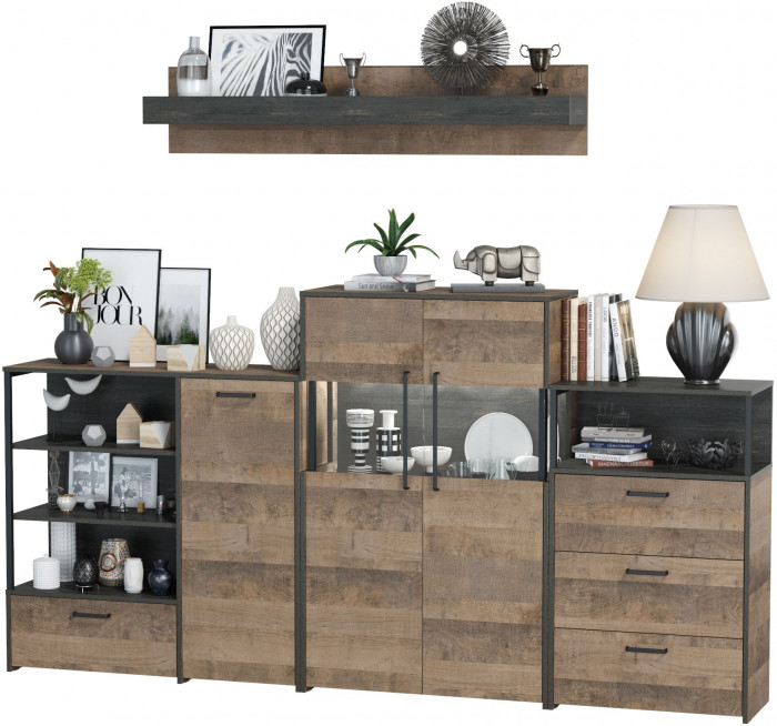 Трувор Гостиная 010, дуб гранж песочный/интра