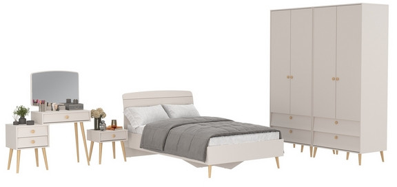 Афина Спальня 36-1200, цвет кашемир серый, сп.м. 1200х2000 мм., б/м, основание есть - фанера