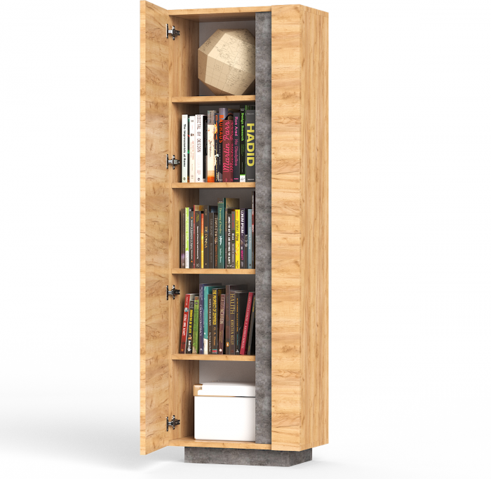 КР100 ??? Арчи Шкаф комбинированный 10.05, цвет дуб крафт золотой/камень тёмный, ШхГхВ 50х30,1х154,9(147,6) см., ун. сб.