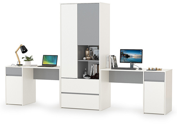 Торонто Компоновка № 17, белый шагрень/стальной серый