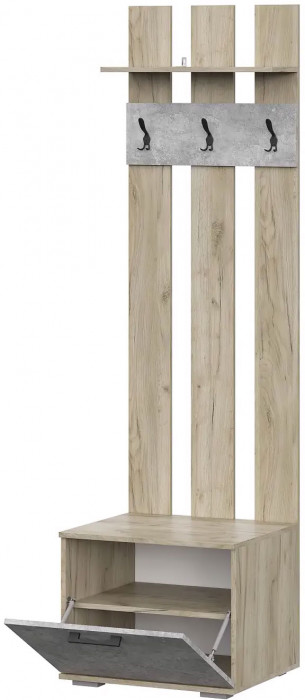 мс для прихожей Бостон ВШ-2 дуб крафт серый/бетонный камень