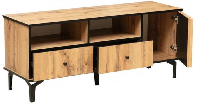 Тумба под ТВ Либерти 51.06 (опора h150) Дуб вотан/Черный