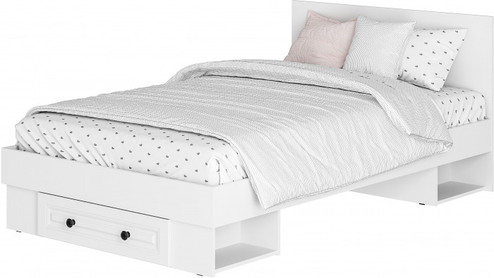Кровать с реечным настилом и ящиками Софт КР-06 (1,2), Белый