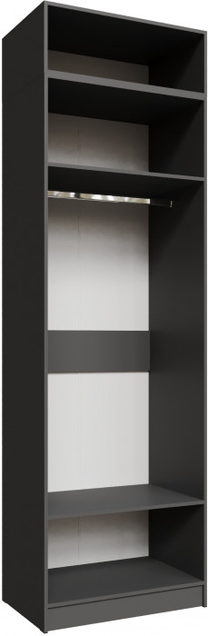 Шкаф 0,8 с антресолью и зеркалом Мадрид, Графит серый