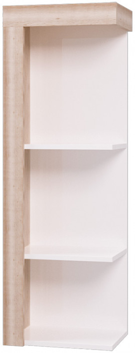 Полка навесная Люмен 07, Дуб Сакраменто, Белый