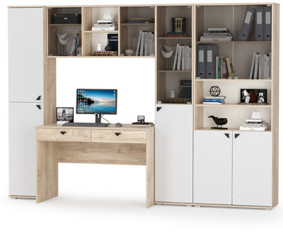 Бостон № 33, дуб эндгрейн элегантный/фасады МДФ милк рикамо софт