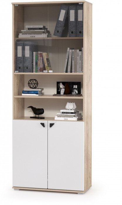 Бостон № 33, дуб эндгрейн элегантный/фасады МДФ милк рикамо софт