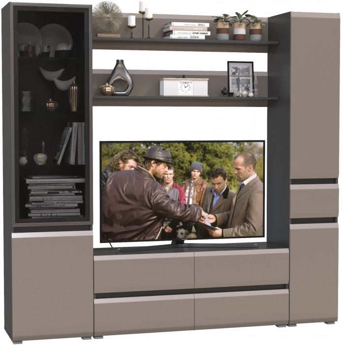 Сидней Комплектация № 072, корпус: антрацит/фасады: МДФ веллюто капучино