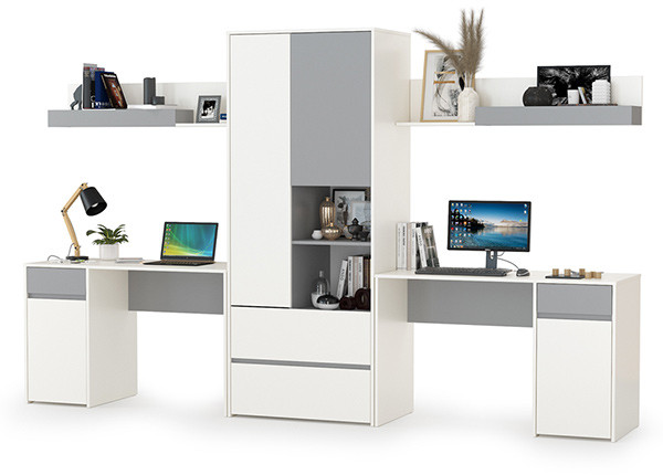 Торонто Компоновка № 18, белый шагрень/стальной серый