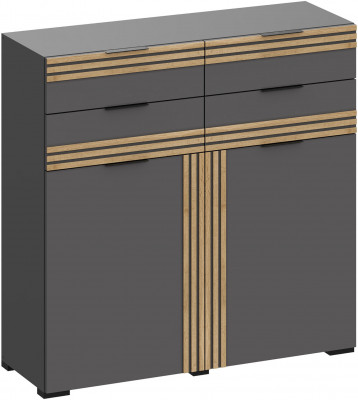 Многофункциональная тумба Нао ТБ-4013, Графит/Графит, Дуб Вотан