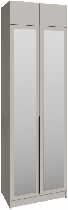 Шкаф 0,8 с антресолью и зеркалом Мадрид, Кашемир