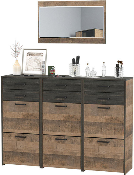 Трувор Прихожая 143, цвет дуб гранж песочный/интра, ШхГхВ 150х37х195 см.