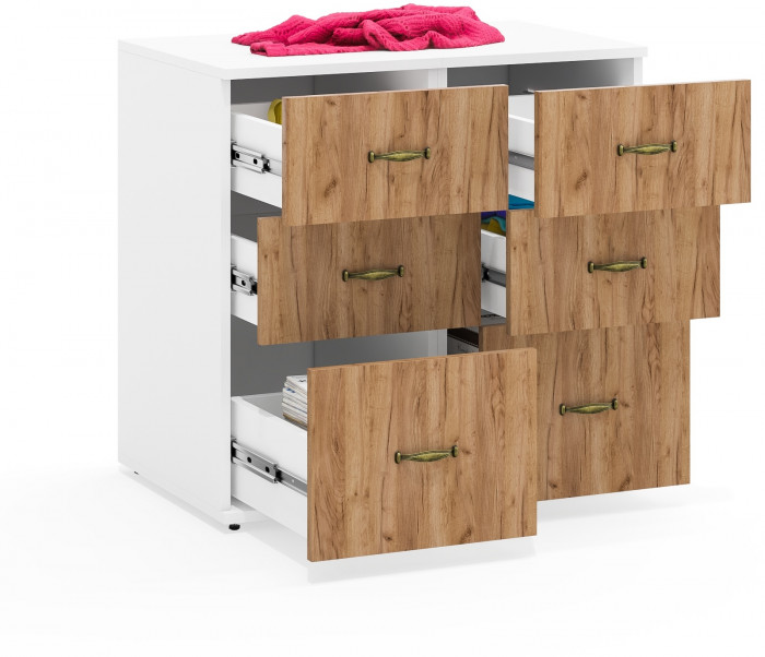 Лидер-8 Тумба МД 3.16 2 шт., цвет белый шагрень/крафт золото, ШхГхВ 80х50х75 см., универсальная сборка