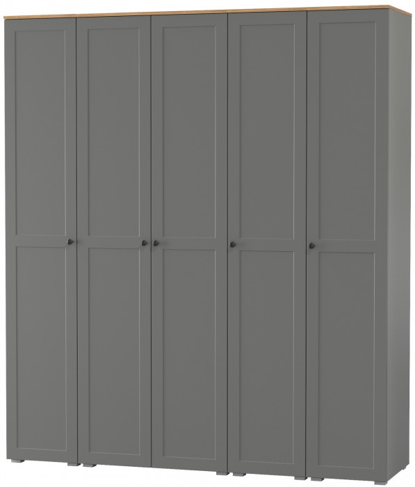 Остин Набор шкафов 03, цвет серый графит/дуб крафт золотой, ШхГхВ 200х54,3х229,6 см., универсальная сборка