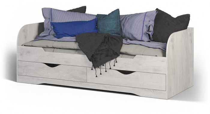 Кровать односпальная 80х200 с ящиками "Атланта" - Бетон пайн светлый