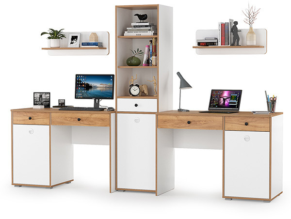 Вуди Компоновка № 11, белый премиум/дуб крафт золотой