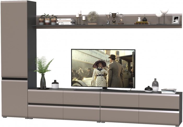 Сидней Комплектация № 100, корпус: антрацит/фасады: МДФ веллюто капучино