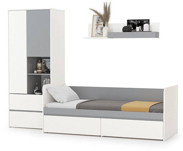 Торонто Компоновка № 20, белый шагрень/стальной серый