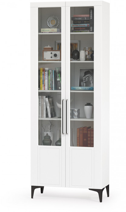 Валенсия Гостиная № 074, цвет ЛДСП белый шагрень/МДФ белый шагрень, ШхГхВ 301,3х38,3х225,2 см., универсальная сборка