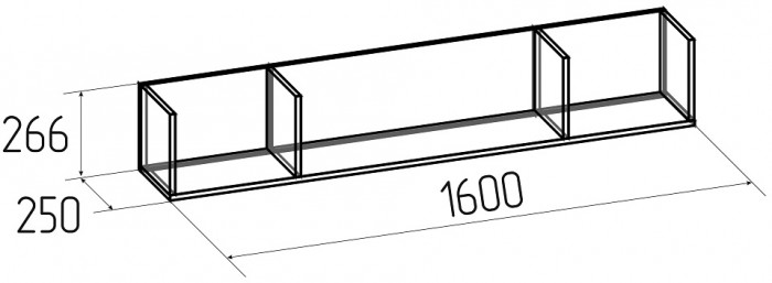 Полка навесная Аурелио 14, антрацит