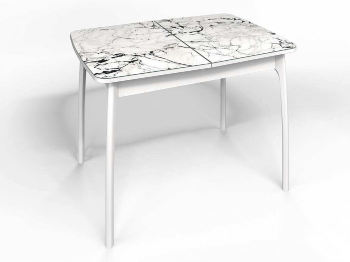 Стол СМ-1 Флорида опора массив изогнутая белый