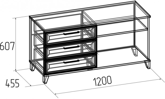 Тумба МЦН Аурелио 5, антрацит