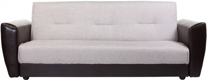 Диван-кровать Амстердам, 140х190, книжка, пружинный блок, рогожка/экокожа, бежевый