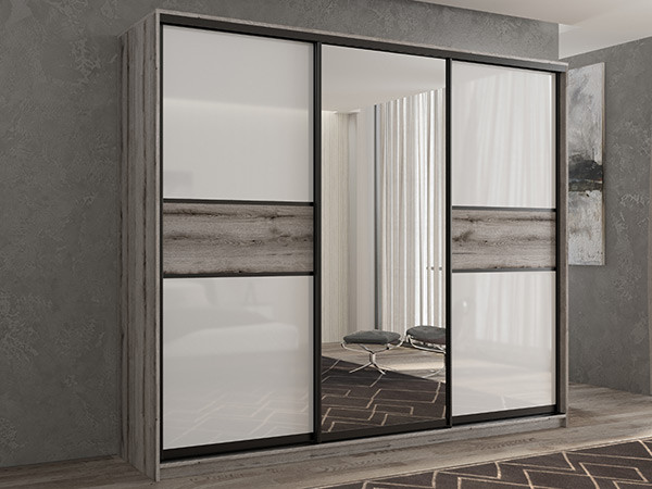 Шкаф-купе Кааппи 10 Эвок Окаменелый 260х60х230 см