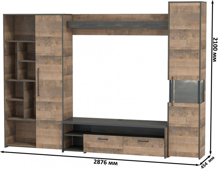 Трувор Гостиная 019, дуб гранж песочный/интра