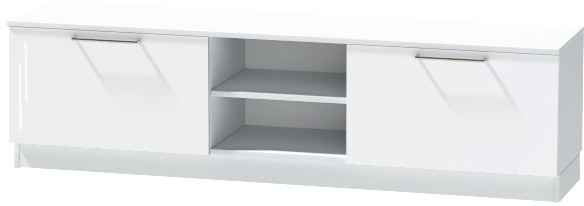 Тумба для ТВ-техники напольная "Иннэс-7", Белый/Белый глянец