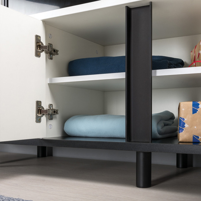 Муссон Спальня № 08, белый/дуб эндгрейн элегантный/искусственная кожа белая