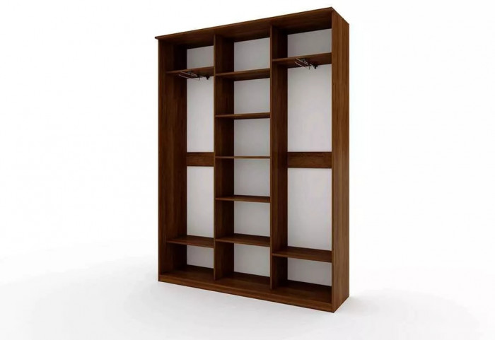 Шкаф купе Модерн 1776х450 3-х дверный 3-х секционный фотопечать №3 венге