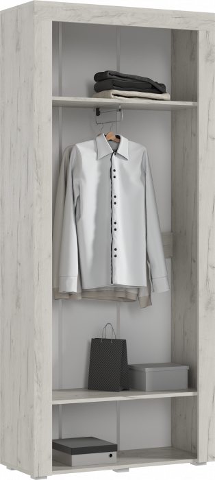 Ангара Шкаф 2-х ств. Графит/дуб крафт белый