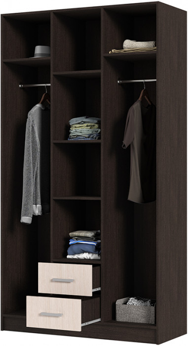 ГАРМОНИЯ ШК 601 М шкаф 3х створчатый  (1,2х2,2х0,5) венге/белфорт