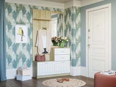 Прихожая Оливия-4 Дуб Сонома/белое дерево