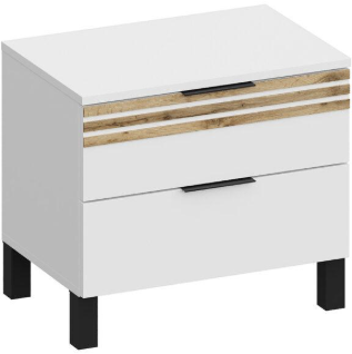 Модульная спальня Нао, набор №3, Дуб вотан/Белый (Профиль МДФ Дуб вотан)