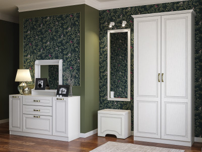 Ливерпуль Пуф 14.02, цвет ясень ваниль/белый/эко-кожа гранд белый, ШхГхВ 55х35х50 см., пуф на колёсах, подъёмная крышка