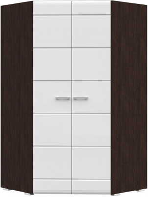 Вегас Шкаф угловой 2-х створчатый 1135*2000*1135 венге/белый глянец