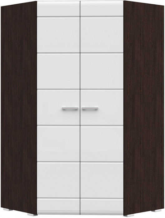 Вегас Шкаф угловой 2-х створчатый 1135*2000*1135 венге/белый глянец