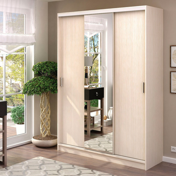 Альянс 1,5 м шкаф-купе (1500*2200*610 мм) дуб белфорд/дуб белфорд